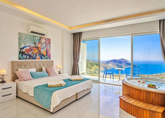 Akbel 3 Bedroom Seaview With Private Pool Hot Tub 别墅 卡尔坎
