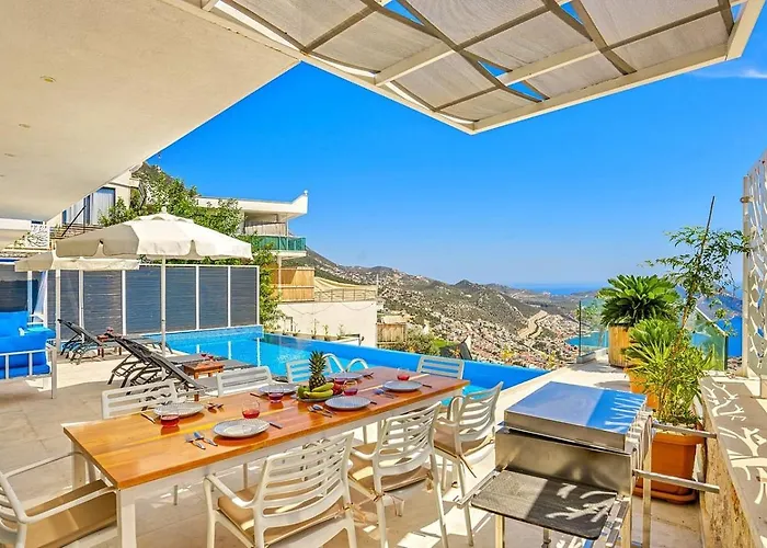 别墅 Akbel 3 Bedroom Seaview With Private Pool Hot Tub 卡尔坎